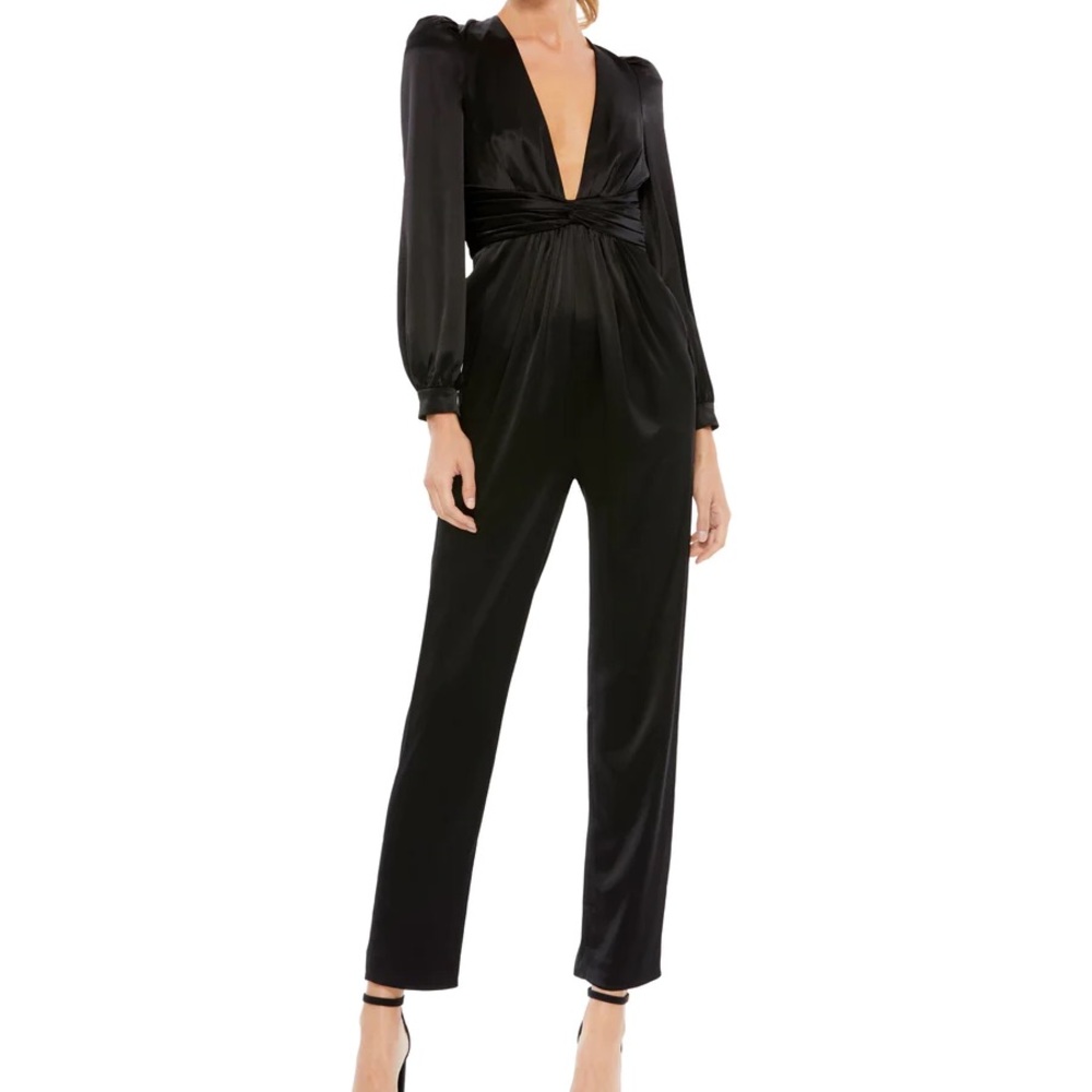 Mac duggal romper jumpsuit black size 0 NWT